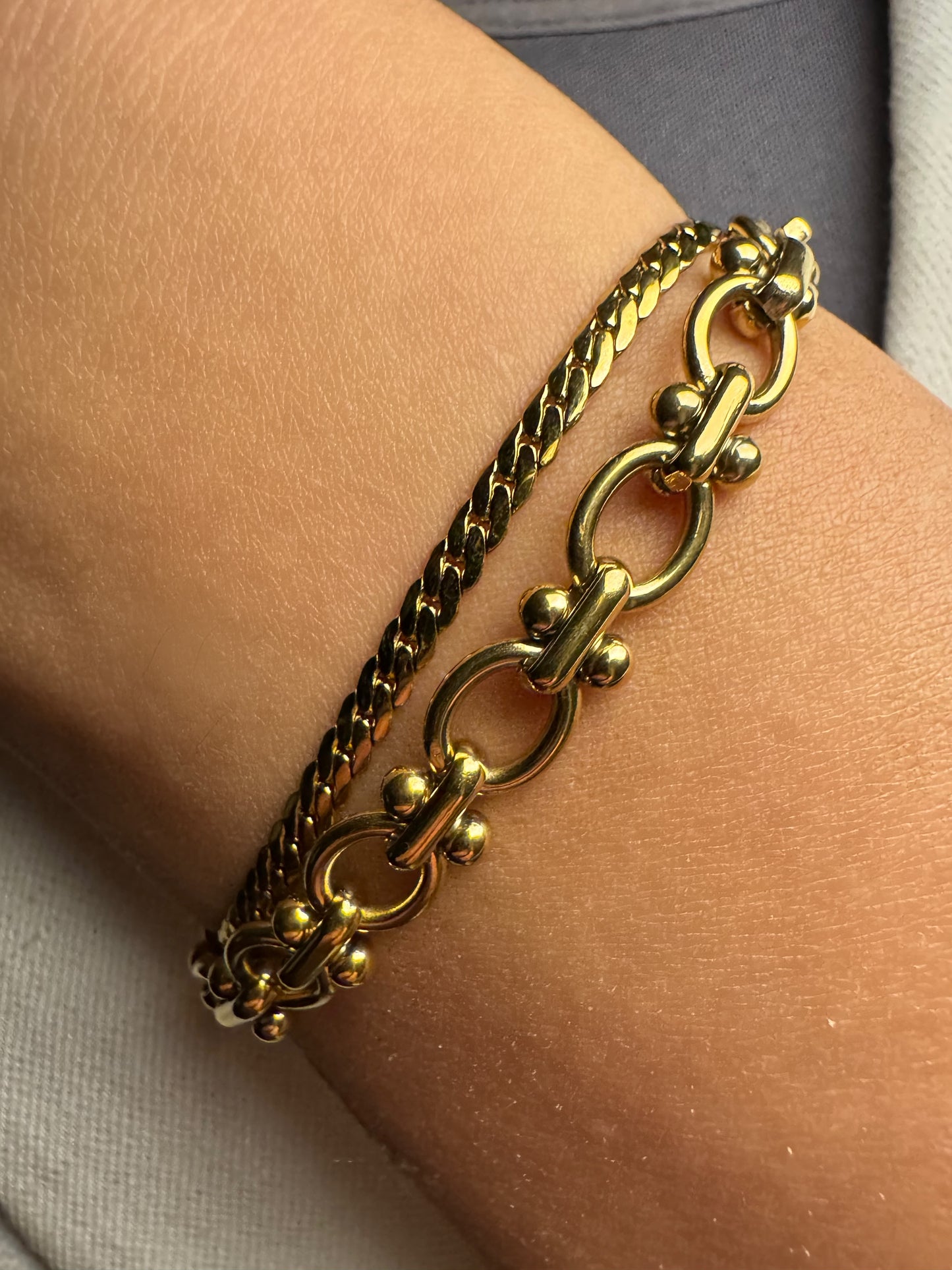 Thin Cuban Bracelet Gold