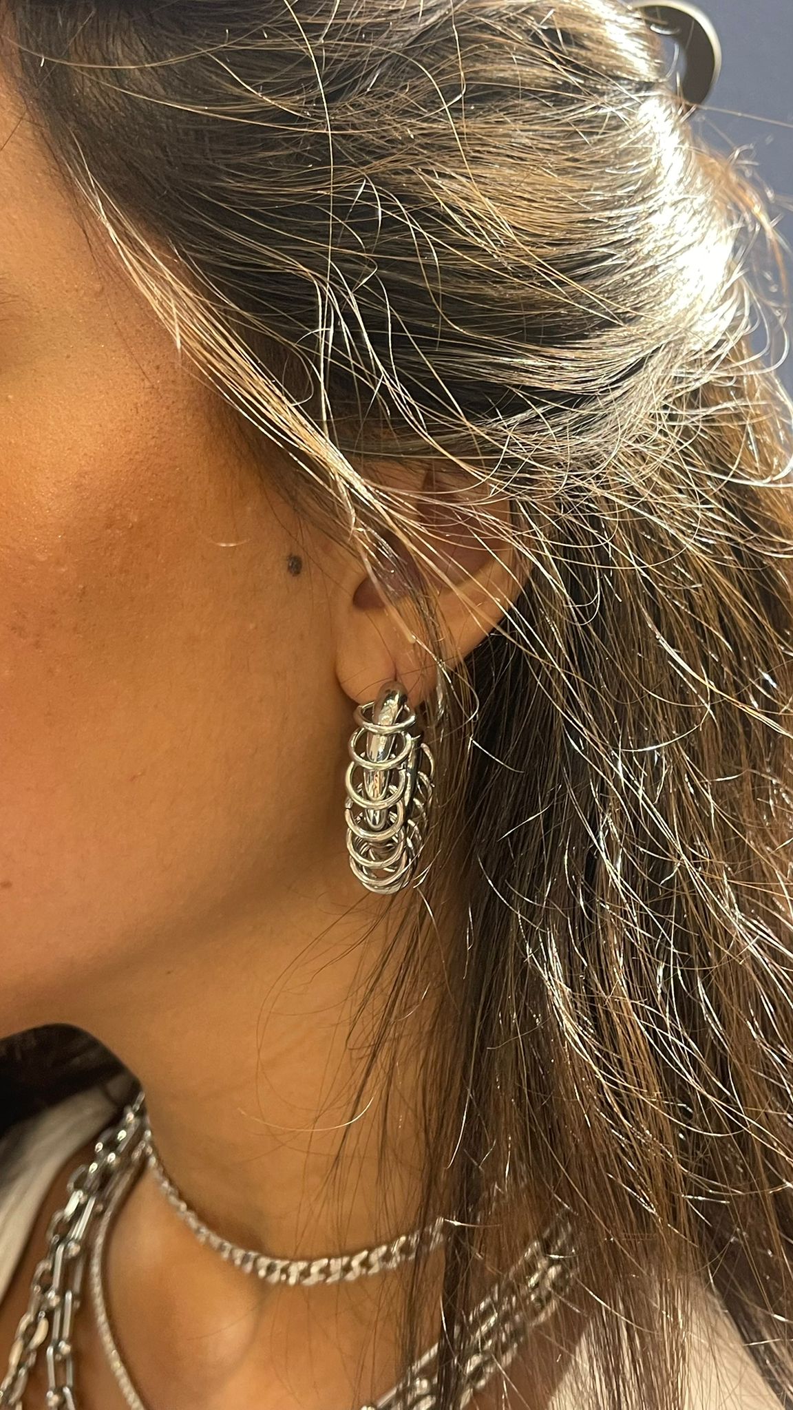 Pierced Hoop Silver