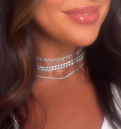 Glint Cuban Choker Silver