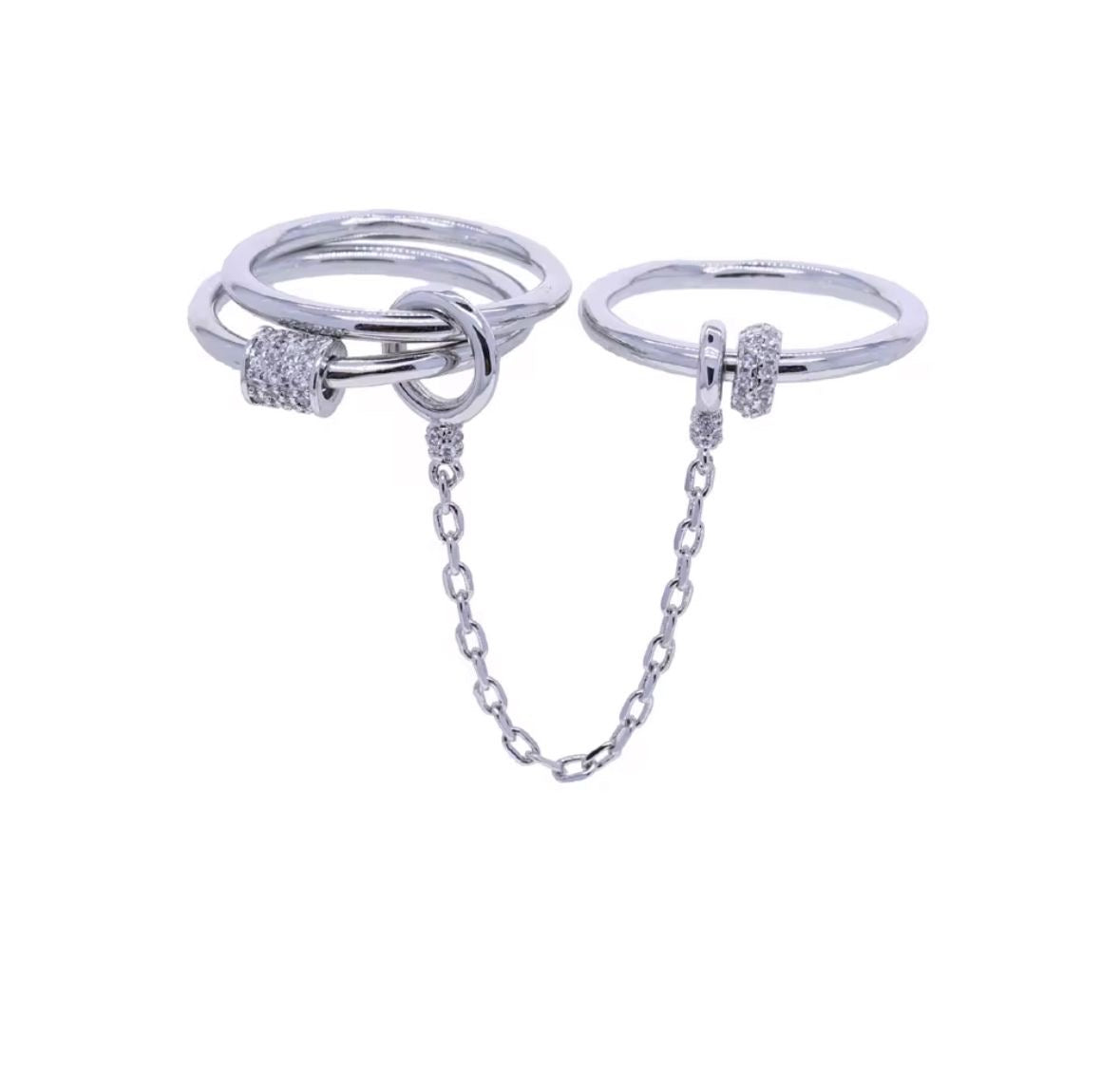 Double Duo Silver Ring