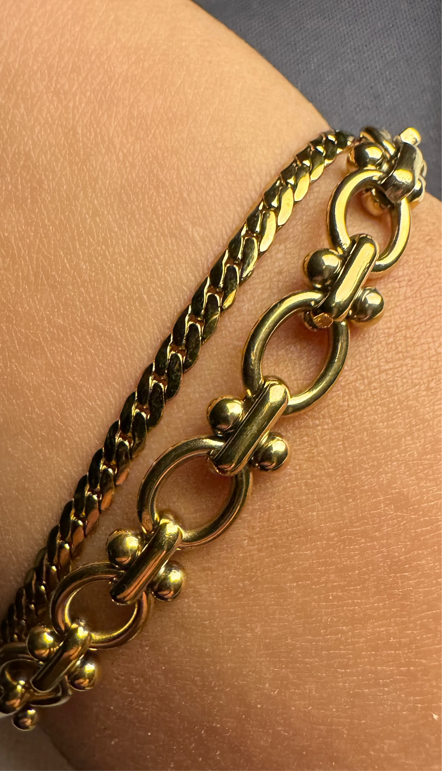 Thin Cuban Bracelet Gold