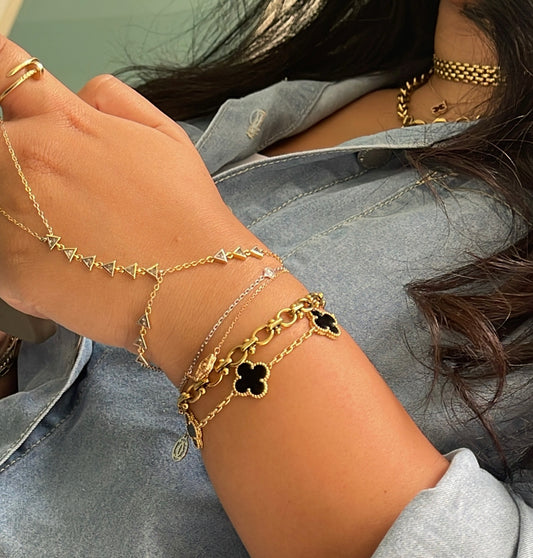 Tria Hand Chain Gold