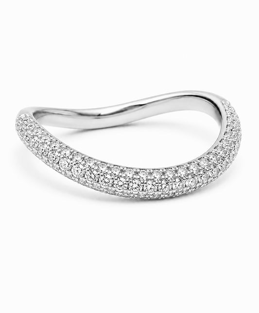 Arc Pave Ring Silver