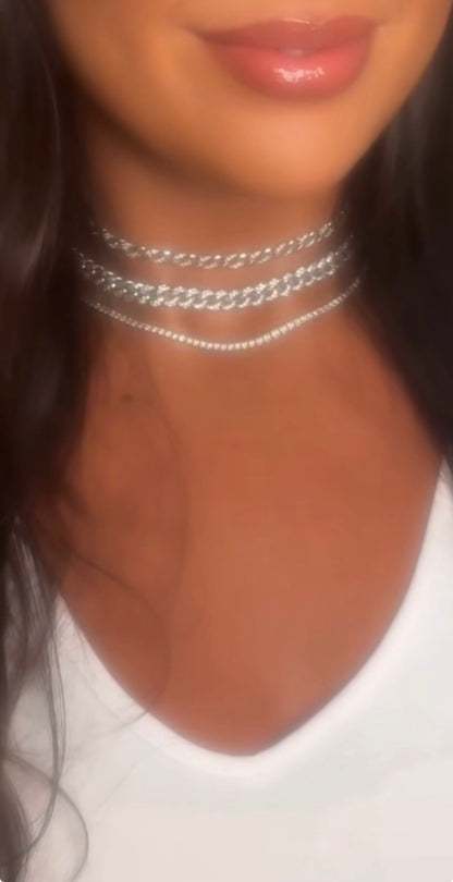 Glint Cuban Choker Silver