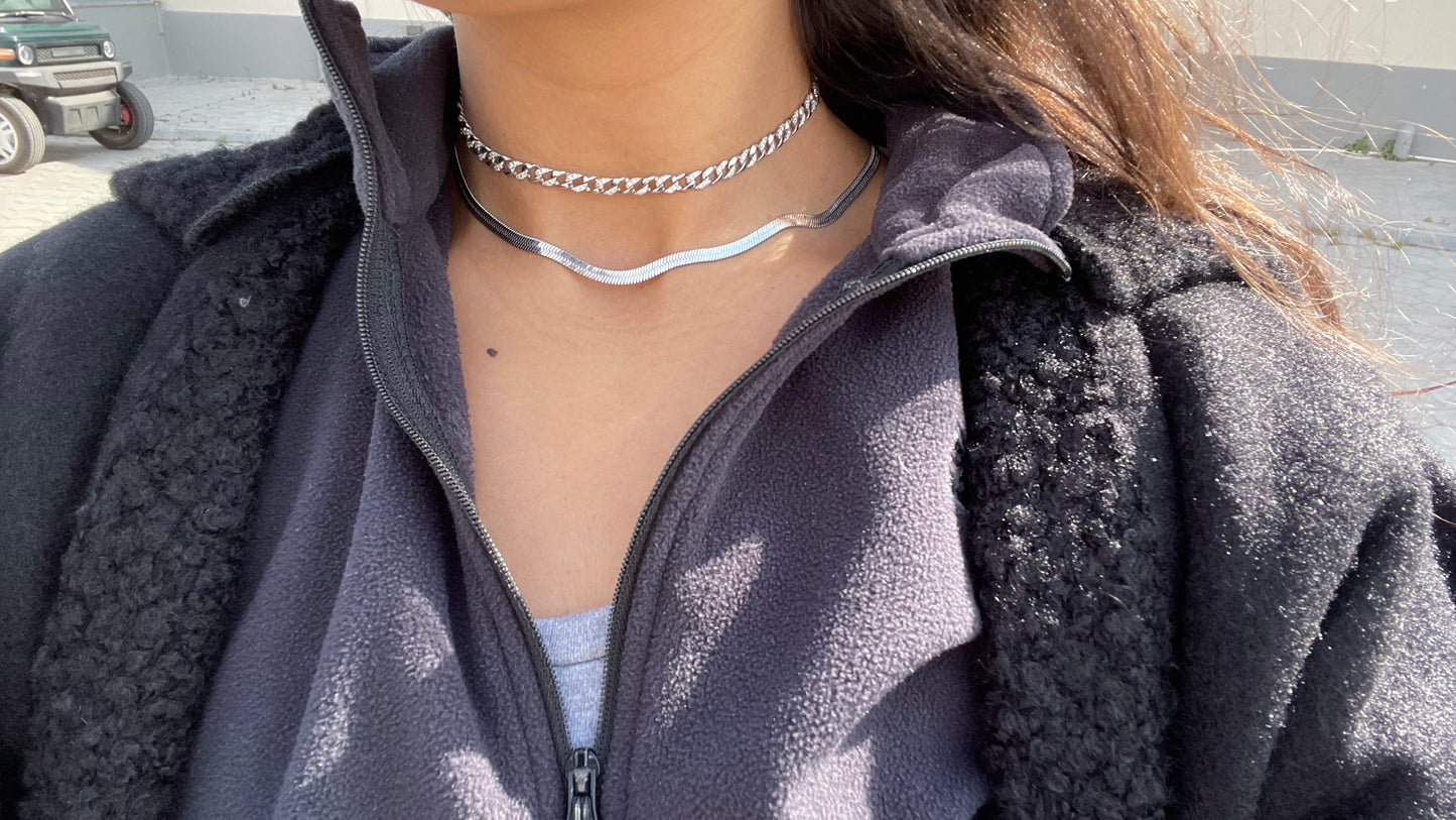 Snake Choker Silver