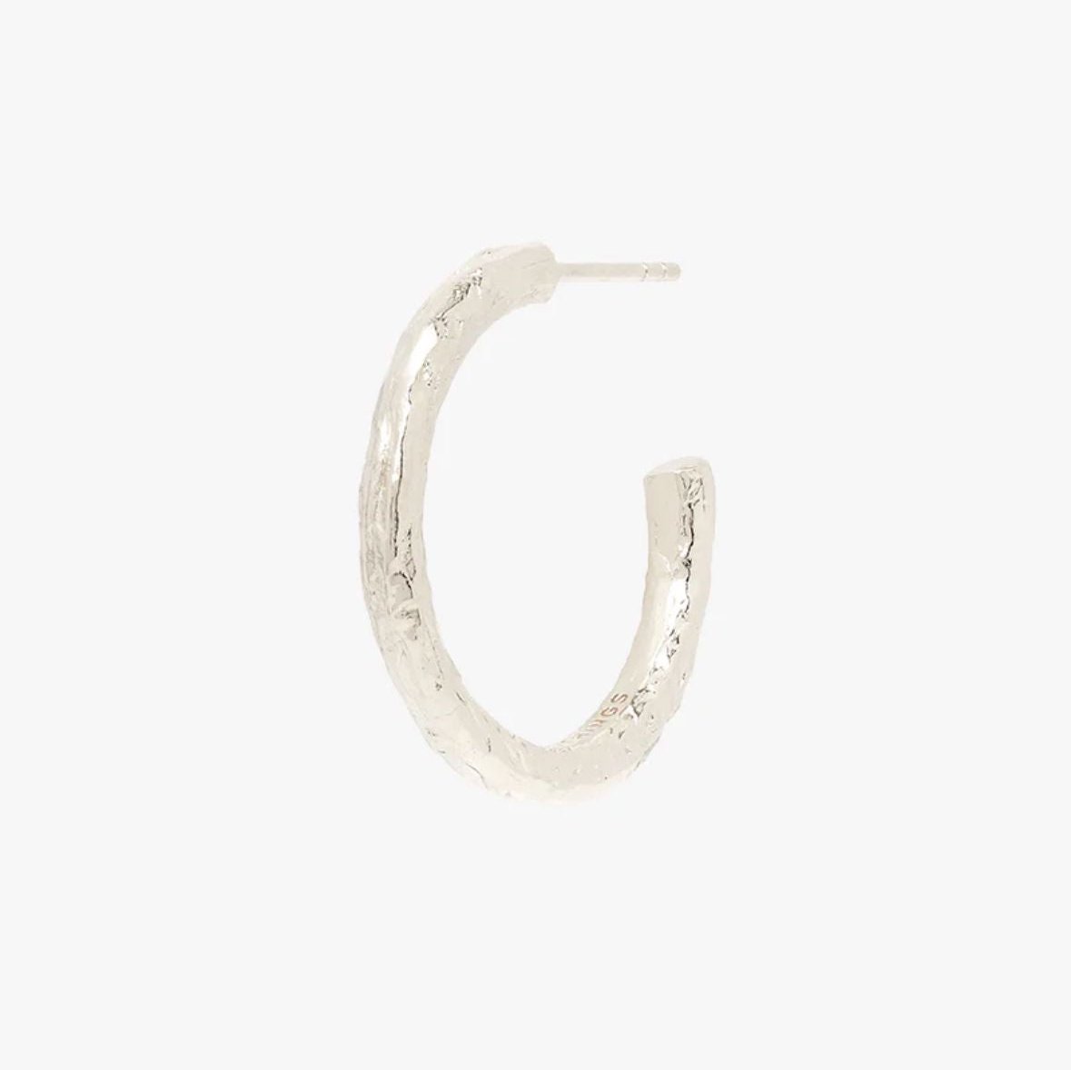 Textured Hoop Silver