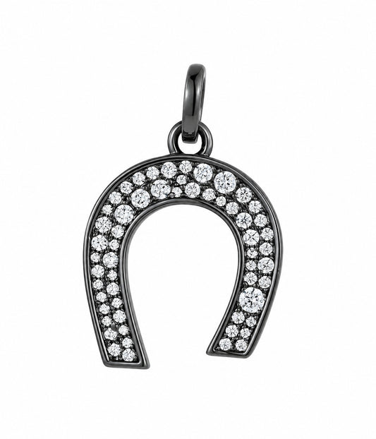Horseshoe Charm Black