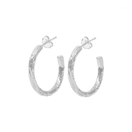 Textured Hoop Silver