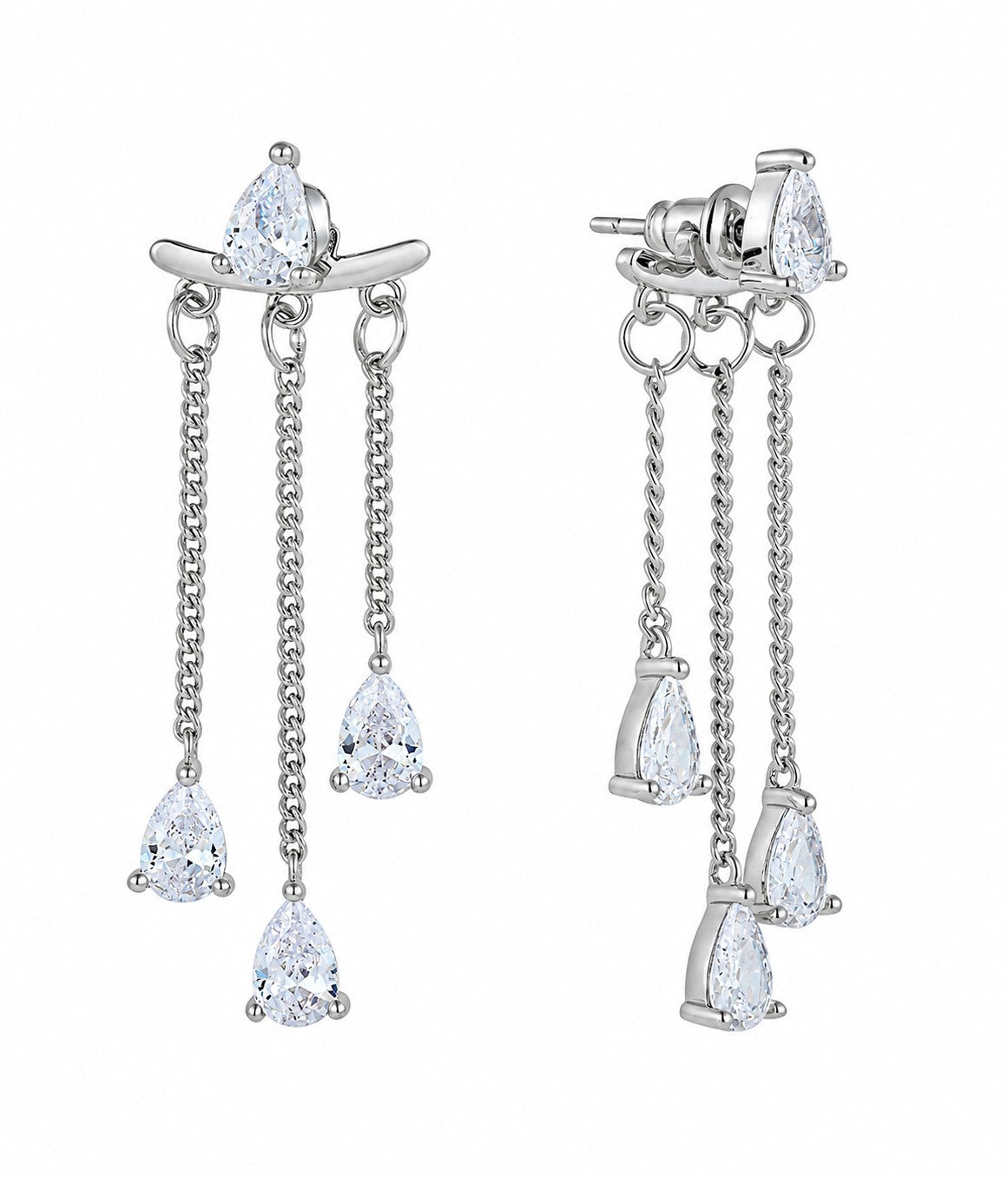 Pear Drip Earrings Silver
